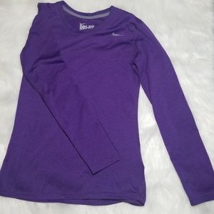 Nike DRI-FIT Purple Size Extra Small Workout Top